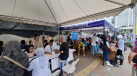 Pendaftaran Kartu Layanan Gratis di CFD Bundaran HI (Foto: Belia/detikcom)