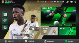 Cuplikan gameplay EA SPORTS FC Mobile yang menampilkan aksi pertandingan sepak bola langsung di dalam game. (Credit / Sumber: Screenshot resmi EA SPORTS FC Mobile)