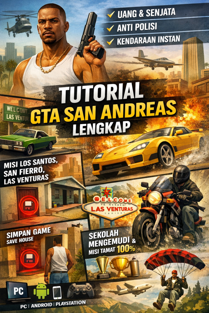 utor GTA San Andreas Lengkap: Panduan Main GTA SA