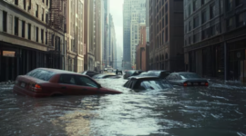 Banjir perkotaan di kota besar akibat curah hujan ekstrem dan kenaikan permukaan laut.
(Foto: Freepik)