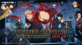 Tampilan event kolaborasi Free Fire yang menghadirkan karakter anime dan konten eksklusif di dalam game. (Image Credit: Garena / Free Fire)