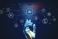 Robot tangan menyentuh ikon AI, menggambarkan inovasi kecerdasan buatan dalam transformasi digital di Indonesia.
(Credit Image:
Foto: TrendsResearch.org)