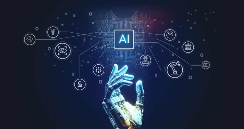 Robot tangan menyentuh ikon AI, menggambarkan inovasi kecerdasan buatan dalam transformasi digital di Indonesia.
(Credit Image:
Foto: TrendsResearch.org)