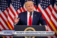 Donald Trump membahas kebijakan migrasi AS di Washington Journal 17 Januari 2026.
(Generated by DALL·E 3 via OpenAI.)