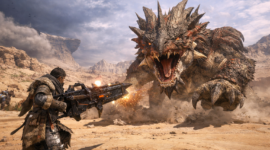 Gameplay Monster Hunter Wilds memperlihatkan pertarungan sengit melawan monster besar di dunia terbuka.
(Foto: Capcom)