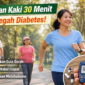 Seorang perempuan melakukan aktivitas jalan kaki di taman sebagai olahraga ringan yang efektif membantu mengontrol gula darah dan menurunkan risiko diabetes.