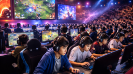 Peserta remaja berkompetisi di turnamen esports Jakarta 2026, menampilkan Mobile Legends, Valorant, dan Free Fire dengan semangat tinggi.