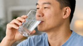 Minum air putih secara cukup setiap hari penting untuk mencegah dehidrasi dan menjaga fungsi ginjal.