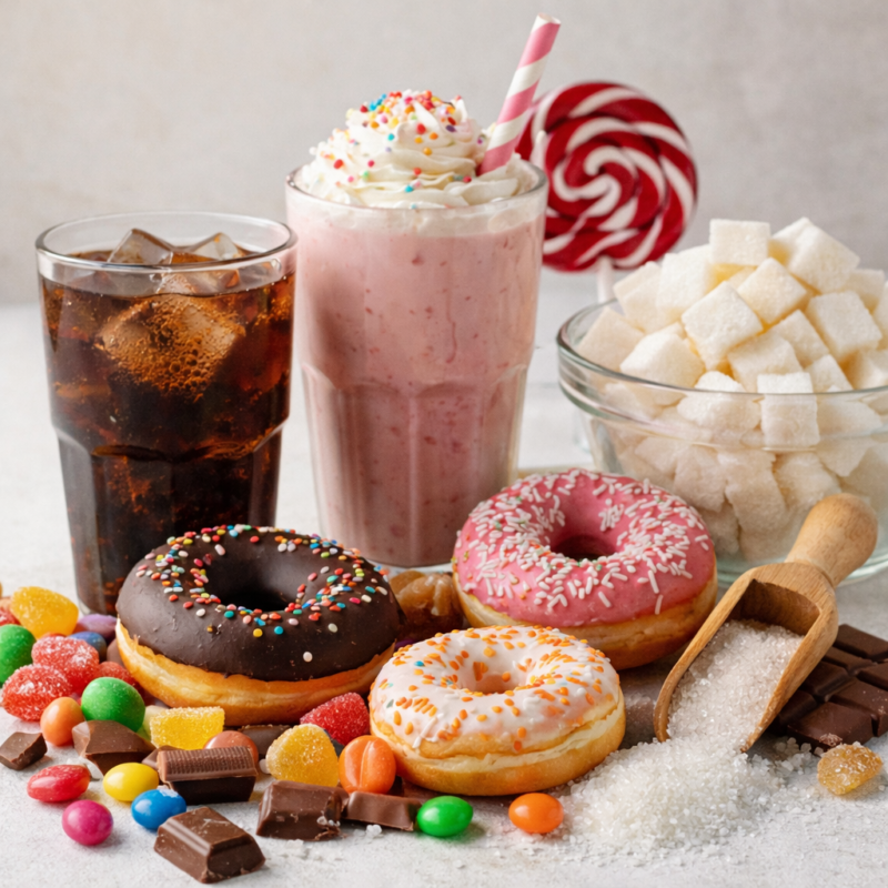 Makanan dan minuman manis mengandung gula tinggi yang berisiko memicu diabetes jika dikonsumsi berlebihan.