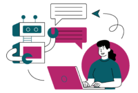 Ilustrasi chatbot AI modern yang mencerminkan fitur interaktif dan responsif dalam teknologi kecerdasan buatan.