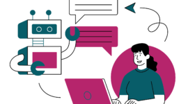 Ilustrasi chatbot AI modern yang mencerminkan fitur interaktif dan responsif dalam teknologi kecerdasan buatan.