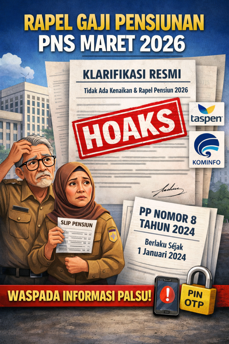 Cek Fakta: Isu Rapel Kenaikan Gaji Pensiunan PNS Maret 2026 Dipastikan Tidak Benar