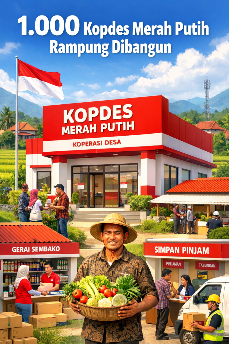 1.000 Kopdes Merah Putih Rampung Dibangun, Perkuat Ekonomi Desa dan Usaha Lokal