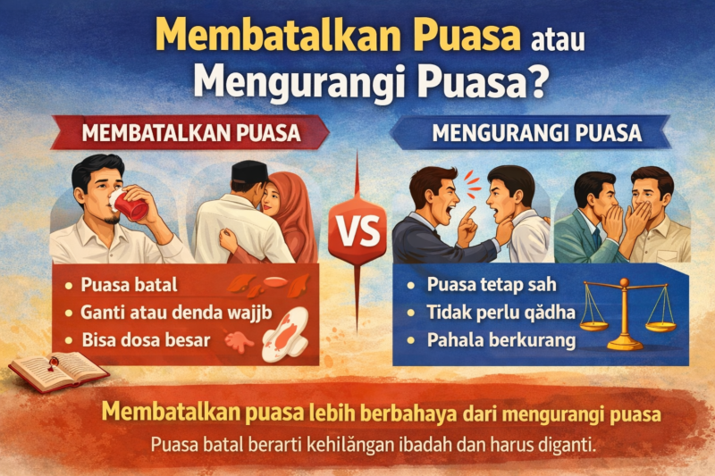 Mana Lebih Berbahaya: Membatalkan Puasa atau Mengurangi Puasa?