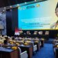 Sarmuji saat sambutan acara HUT Fraksi Golkar ke-58 di gedung Nusantara II, kompleks parlemen, Senayan, Jakarta, Jumat (13/2/2026). (Matius Alfons/detikcom)

