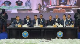 Konferensi Pers BNN Gagalkan Peredaran Sabu 160 Kg di Aceh Senilai Rp 208 M. (Foto: Taufiq Syarifudin/detikcom)