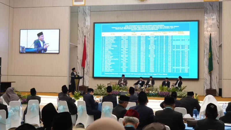 Anggota Tim Hisab Rukyat Kemenag, Cecep Nurwendaya dalam seminar posisi hilal penentuan awal Syawal 1447 H. (Kemenag )