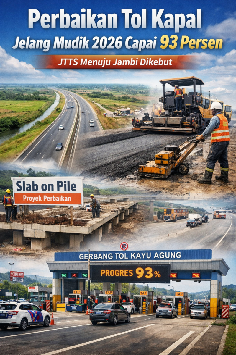 JTTS Menuju Jambi Dikebut, Perbaikan Tol Kapal Jelang Mudik 2026 Capai 93 Persen