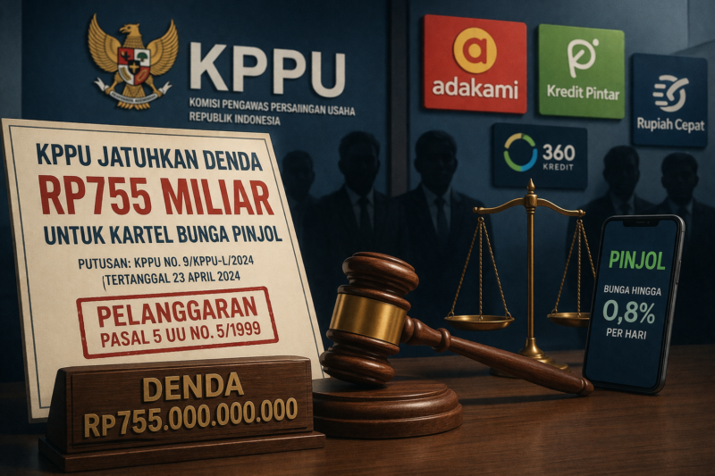 KPPU Jatuhkan Denda Rp 755 Miliar ke 97 Pinjol karena Kartel Bunga