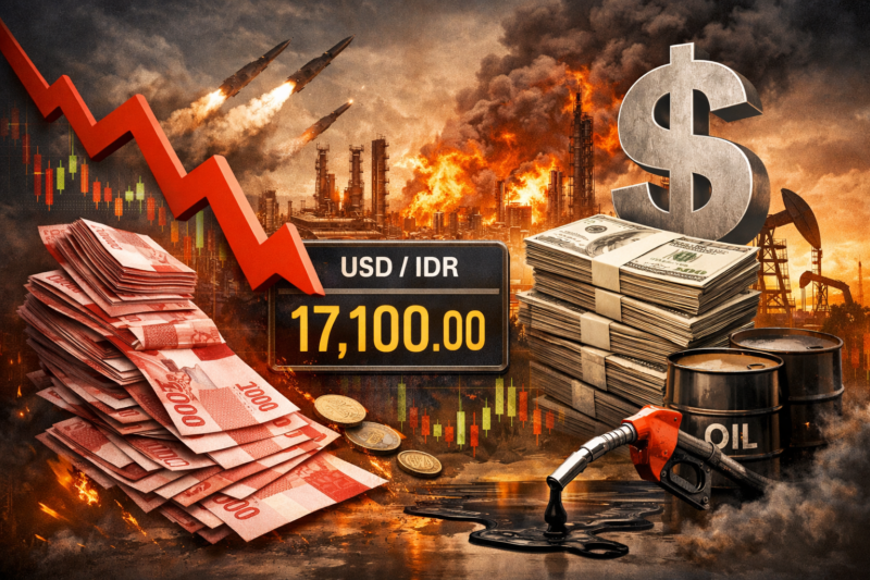 Rupiah Terancam Tembus Rp17.100, Dampak Krisis Energi Global Kian Terasa ( Poto : Ilustrasi AI )