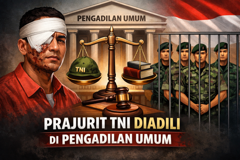 Prajurit TNI Penyerang Andrie Dinilai Harus Diadili di Peradilan Umum