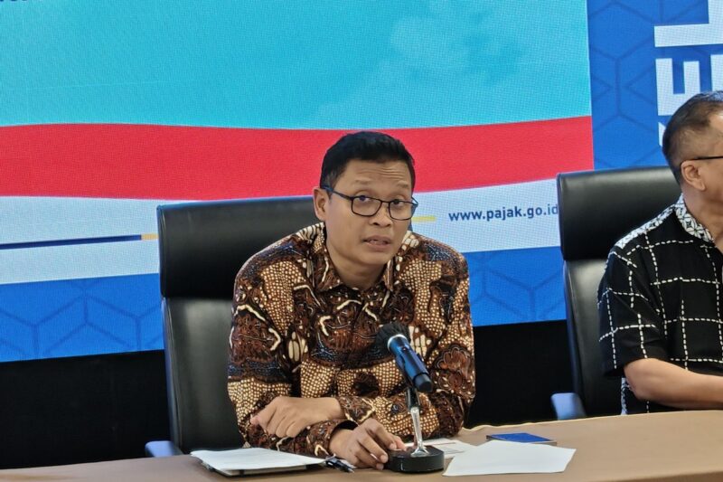 Direktur Jenderal Pajak Bimo Wijayanto dalam kegiatan Kelas Pajak untuk Wartawan di Jakarta, Kamis (5/3/2026).(KOMPAS.com/DEBRINATA RIZKY)