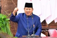 Presiden Prabowo Subianto menyampaikan pidato dalam forum kenegaraan yang menyinggung arah kebijakan dan posisi Indonesia dalam dinamika geopolitik dunia.