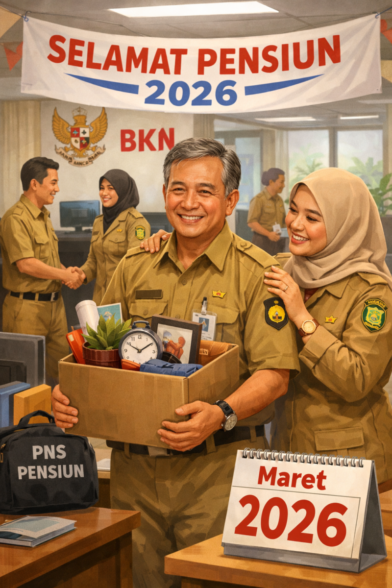 28.624 PNS Ajukan Pensiun hingga Maret 2026, Ribuan Berkas Masih Diproses ( ilustrasi AI )