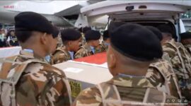 Foto Peti Jenazah Prajurit TNI Gugur di Lebanon Tiba di RI: (tangkapan layar YouTube Setpres)