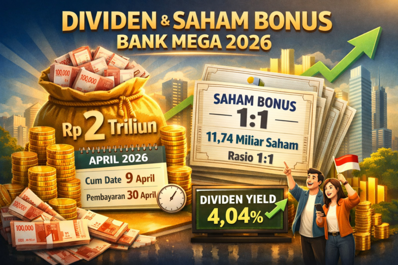 Bank Mega Bagikan Dividen dan Saham Bonus, Nilainya Capai Triliunan Rupiah ( poto : AI )