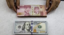 Ilustrasi kurs dollar ke rupiah, nilai tukar rupiah.(ANTARA FOTO/Dhemas Reviyanto)