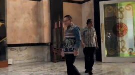 Eks KSAD Jenderal (Purn) Dudung Abdurachman di Kementerian Pertahanan, Jumat (24/4/2026).(KOMPAS.com/BAHARUDIN AL FARISI)