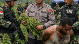Satgas TNI-Polri Temukan Ladang Ganja Siap Panen di Pegunungan Bintang (ilustarsi AI)