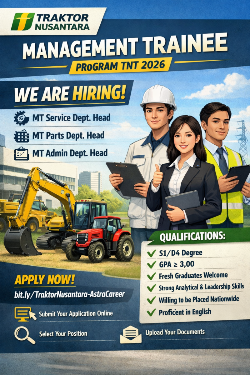 Traktor Nusantara Buka Lowongan Management Trainee 2026