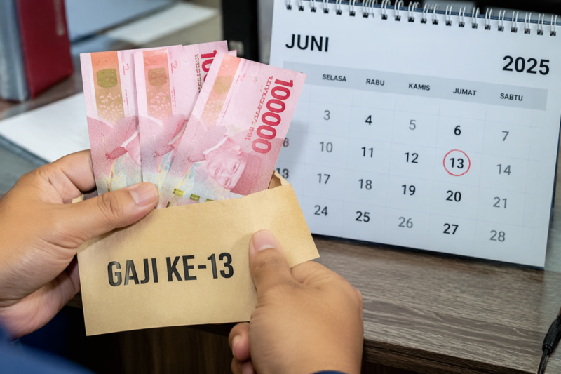Ilustrasi pencairan gaji ke-13 ASN yang biasanya diterima pada pertengahan tahun, bertepatan dengan kebutuhan biaya rumah tangga dan pendidikan.