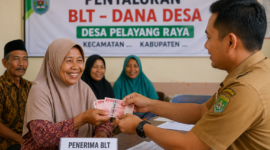 Warga Desa Pelayang Raya menerima BLT Dana Desa Rp1,2 juta yang membantu kebutuhan keluarga sekaligus mendorong ekonomi desa.