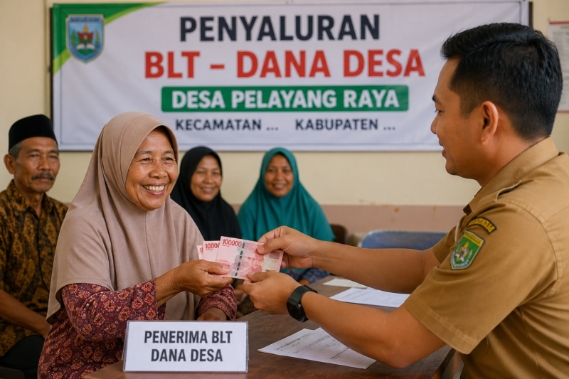 Warga Desa Pelayang Raya menerima BLT Dana Desa Rp1,2 juta yang membantu kebutuhan keluarga sekaligus mendorong ekonomi desa.