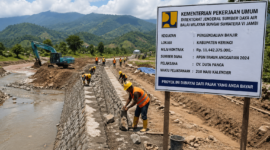 Proyek pengendalian banjir di Kabupaten Kerinci yang digarap BWSS VI Jambi menjadi bagian penguatan infrastruktur mitigasi bencana dan perlindungan kawasan rawan banjir.