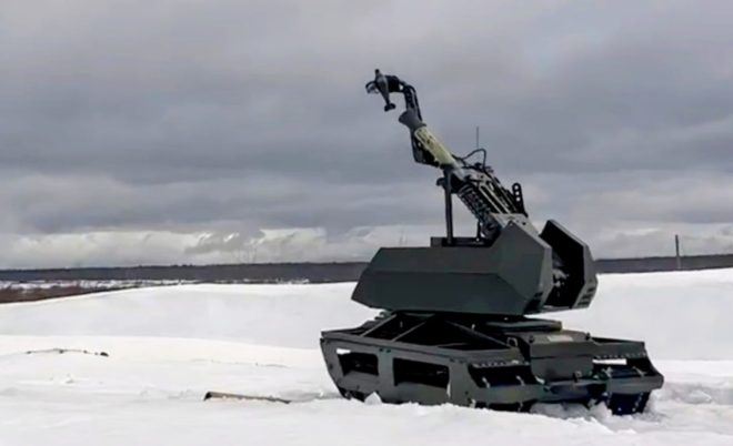 Rusia Uji Mortir Robotik Bagulnik‑82, Memuat Peluru Otomatis Hanya 5 Detik ( dok.Telegram/ AIRSPACE REVIEW )