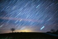 Ilustrasi Hujan Meteor Lyrids. (via University Hertfordshire)