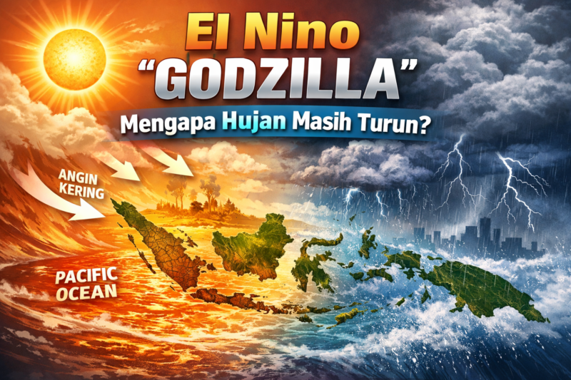 El Nino “Godzilla” Diprediksi Datang, Tapi Mengapa Hujan Masih Turun? Ini Penjelasan Pakar (ilustrasi AI)