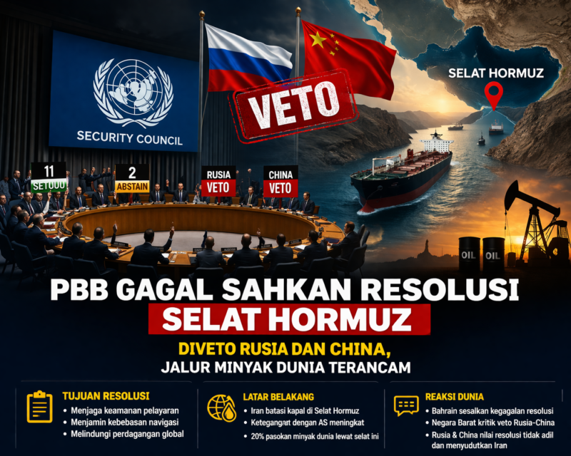 PBB Gagal Sahkan Resolusi Pembukaan Selat Hormuz ( AI )