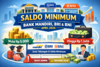 Saldo Minimum Bank Mandiri, BRI, dan BNI Terbaru April 2026, Ini Rinciannya