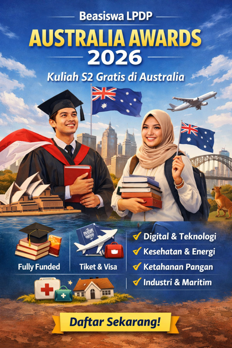 Beasiswa LPDP–Australia Awards 2026 Dibuka, Kuliah S2 Gratis di Australia