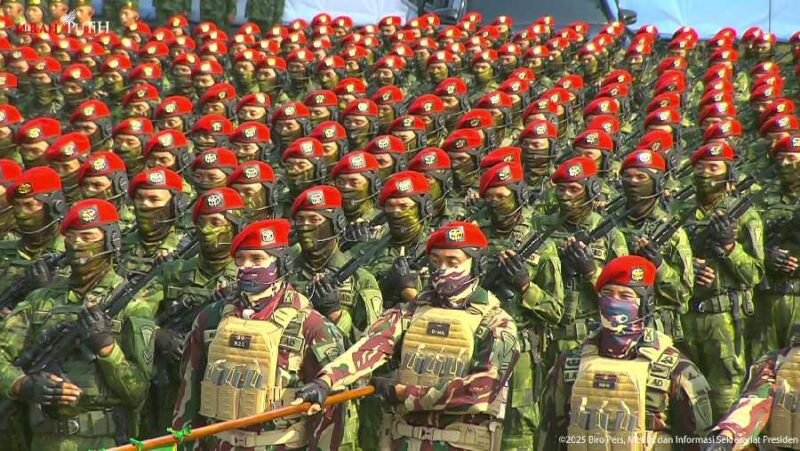 Suasana Perayaan HUT ke-80 TNI di Monas. (Sekretariat Presiden)