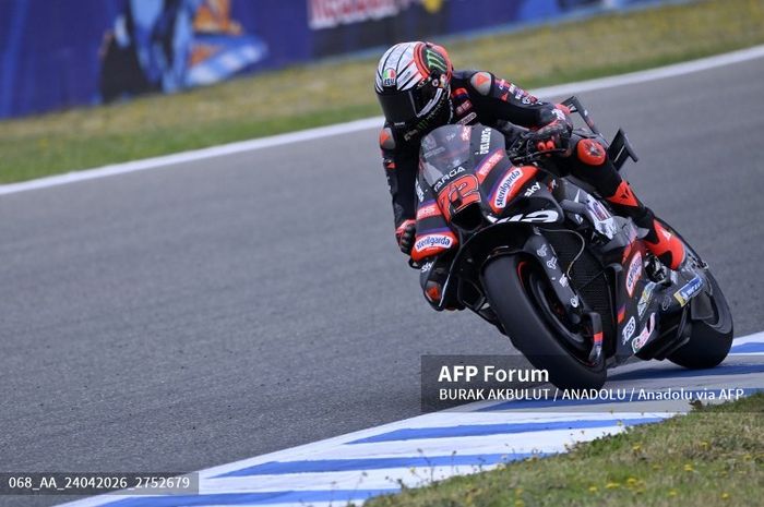 Marco Bezzecchi menjadi pembalap Aprilia tercepat pada sesi Practice MotoGP Spanyol 2026.