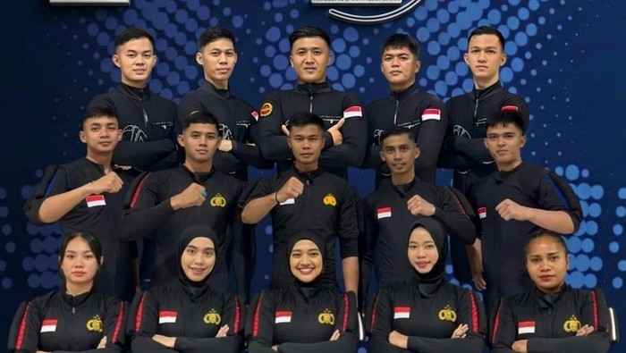 Personel Brimob Polda Metro Jaya perkuat kontingen Polri di ajang Indoor Skydiving Prancis. (dok. Istimewa)