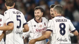 Gol Jonathan Rowe Bungkam Napoli, Bologna Menang 3-2.9 ( Poto : Kabarin ).