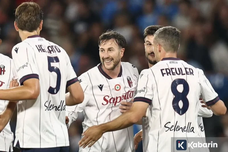 Gol Jonathan Rowe Bungkam Napoli, Bologna Menang 3-2.9 ( Poto : Kabarin ).