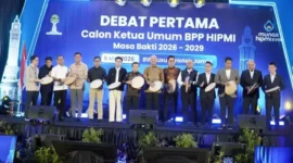 Gubernur Jambi Al Haris mendorong pengusaha muda Jambi untuk naik kelas dan bersaing di tingkat nasional melalui ajang Munas HIPMI 2026.( Poto : editornews.id ).